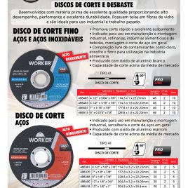 Disco de corte ferro e aço inox 4.1/2¨ 114,3X1,0X22,23
